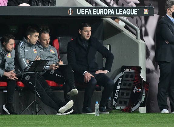 Coach Gerardo Seoane Bayer 04 Leverkusen , re 17 03 2022, Football GER, UEFA Europa League 2021 22, Round of 16, Bayer 04 Leverkusen Atalanta Bergamo, Photo Maik Hölter TEAM2sportphoto Leverkusen North Rhine Westphalia Germany. Team2