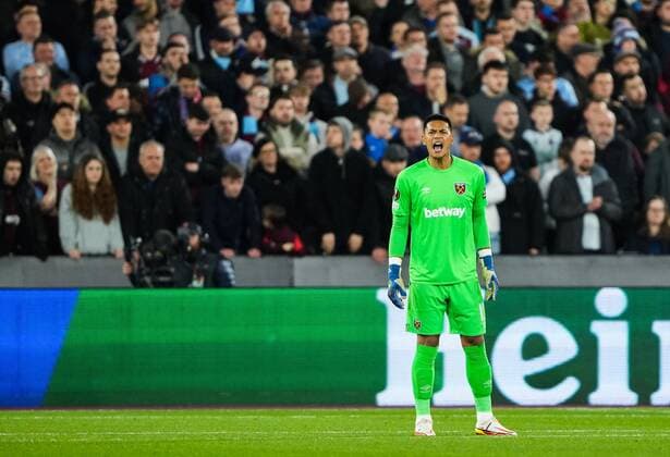 Mandatory Credit: Photo by Jed Leicester Shutterstock (12853355al) Goalkeeper Alphonse Areola of West Ham United West Ham United v Sevilla, UEFA Europa League, Round of 16, 2nd Leg, Football, The London Stadium, London, UK - 17 Mar 2022 West Ham United v Sevilla, UEFA Europa League, Round of 16, 2nd Leg, Football, The London Stadium, London, UK - 17 Mar 2022 Copyright: xJedxLeicester Shutterstockx 12853355al