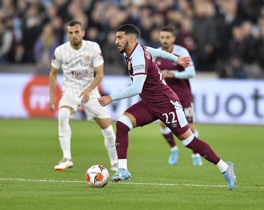 Mandatory Credit: Photo by James Griffiths West Ham United Shutterstock (12853351ak) Said Benrahma of West Ham United in action West Ham United v Sevilla, UEFA Europa League, Round of 16, 2nd Leg, Football, The London Stadium, London, UK - 17 Mar 2022 West Ham United v Sevilla, UEFA Europa League, Round of 16, 2nd Leg, Football, The London Stadium, London, UK - 17 Mar 2022 Copyright: xJamesxGriffiths WestxHamxUnited Shutterstockx 12853351ak