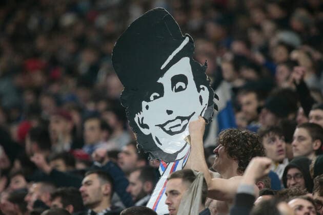 March 17, 2022, Lyon, France: Lyon supporters during the UEFA Europa League, Round of 16, 2nd leg football match between Olympique Lyonnais (Lyon) and FC Porto on March 17, 2022 at Groupama stadium in Decines-Charpieu near Lyon, France. football Europa League match - Olympique Lyonnais vs FC Porto, Lyon, France  - ZUMAl164 20220317_zsa_l164_062 Copyright: xNderimxKacelix
