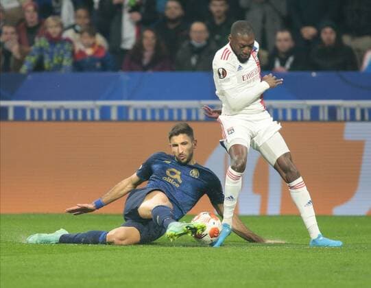 Mandatory Credit: Photo by Nderim Kaceli LiveMedia Shutterstock (12854348x) Karl Toko Ekambi of Olympique Lyonnais football Europa League match Olympique Lyonnais vs FC Porto, Parc Olympique Lyonnais, Lyon, France - 17 Mar 2022 football Europa League match Olympique Lyonnais vs FC Porto, Parc Olympique Lyonnais, Lyon, France - 17 Mar 2022  Copyright: xNderimxKaceli LiveMedia Shutterstockx 12854348x
