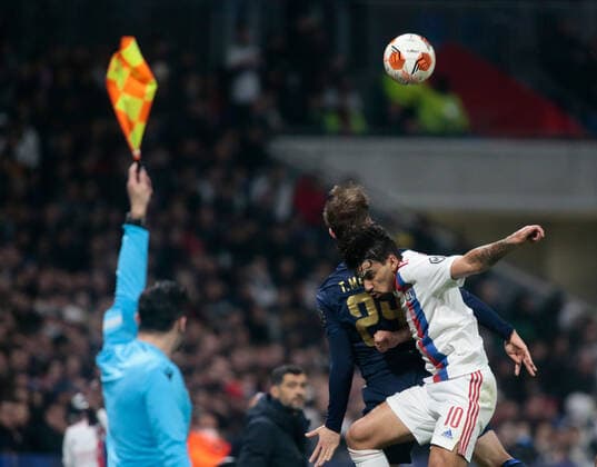 March 17, 2022, Lyon, France: Lucas Paqueta of Olympique Lyonnais and Toni Martinez of Fc Porto during the UEFA Europa League, Round of 16, 2nd leg football match between Olympique Lyonnais (Lyon) and FC Porto on March 17, 2022 at Groupama stadium in Decines-Charpieu near Lyon, France. football Europa League match - Olympique Lyonnais vs FC Porto, Lyon, France  - ZUMAl164 20220317_zsa_l164_184 Copyright: xNderimxKacelix