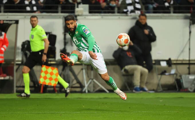 17 03 2022, Football UEFA Europa League, Eintracht Frankfurt Real Betis Sevilla, emonline, emspor, v l , Nabil Fekir Real Betis Sevilla DFL DFB REGULATES PROHIBIT ANY USE OF PHOTOGRAPHS AS IMAGE SEQUENCES AND OR QUASI VIDEO xdcx Copyright: HMBxMedia