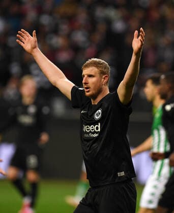 Martin Hinteregger photographed on 17 3 22 in Frankfurt at the soccer Europa League match Eintracht Frankfurt vs Betis Sevilla DFL DFB REGULATIONS PROHIBIT ANY USE OF PHOTOGRAPHS as IMAGE SEQUENCES and or QUASI VIDEO