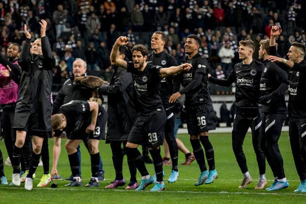 UEFA Europa League, Eintracht Frankfurt vs Real Betis Sevilla, Frankfurt, Deutsche Bank Park, 17 3 2022 Goncalo Paciencia Eintracht Frankfurt 39 Ansgar Knauff Eintracht Frankfurt 36 , Eintracht Frankfurt vs Real Betis Sevilla, Frankfurt, Deutsche Bank Park, 18 3 2022 Copyright: xBEAUTIFULxSPORTS Gawlikx