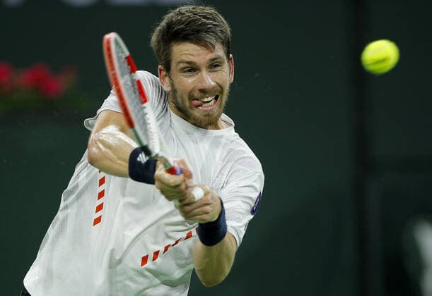 Mandatory Credit: Photo by Ella Ling Shutterstock (12849404dj) Cameron Norrie of GBR in action BNP Paribas Open, Tennis, Day 9, Indian Wells Tennis Garden, California, USA - 17 Mar 2022 BNP Paribas Open, Tennis, Day 9, Indian Wells Tennis Garden, California, USA - 17 Mar 2022  Copyright: xEllaxLing Shutterstockx 12849404dj