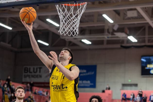 Mateo Seric Tigers Tuebingen, 17 Tigers Tuebingen vs Ehingen Urspring, 2 Basketball Bundesliga, Pro A, Barmer 2 Basketball, 22 Spieltag , Spielzeit 2021 2022, 17 03 2022 Tigers Tuebingen vs Ehingen Urspring, 2 Basketball Bundesliga, Pro A, Barmer 2 Basketball, 22 Spieltag , Spielzeit 2021 2022, 17 03 2022 Tuebingen Copyright: xNinaxSanderx xEibnerxPressefotox EP_NSR