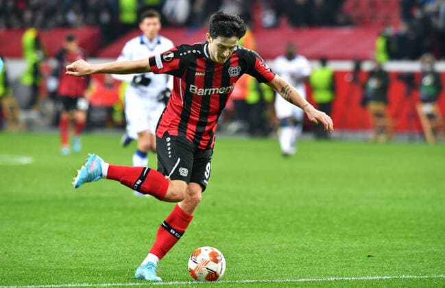 Football, UEFA Europa League, Men, 2021 2022 season, Round of 16, BayArena Leverkusen, Bayer Leverkusen red Atalanta Bergamo white 0 1 Sardar Azmoun LEV action, single image UEFA REGULATES PROHIBIT ANY USE OF PHOTOGRAPHS AS IMAGE SEQUENCES AND OR QUASI VIDEO