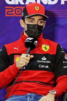 LECLERC Charles (mco), Scuderia Ferrari F1-75, portrait press conference, PK, Pressekonferenz during the Formula 1 Gulf Air Bahrain Grand Prix 2022, 1st round of the 2022 FIA Formula One World Championship, WM, Weltmeisterschaft on the Bahrain International Circuit, from March 18 to 20, 2022 in Sakhir, Bahrain - F1 - BAHRAIN GRAND PRIX 2022 DPPI Panoramic 016A3945