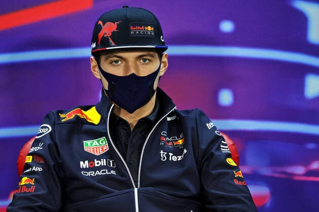 VERSTAPPEN Max (ned), Red Bull Racing RB18, portrait press conference, PK, Pressekonferenz during the Formula 1 Gulf Air Bahrain Grand Prix 2022, 1st round of the 2022 FIA Formula One World Championship, WM, Weltmeisterschaft on the Bahrain International Circuit, from March 18 to 20, 2022 in Sakhir, Bahrain - F1 - BAHRAIN GRAND PRIX 2022 DPPI Panoramic 016A4027