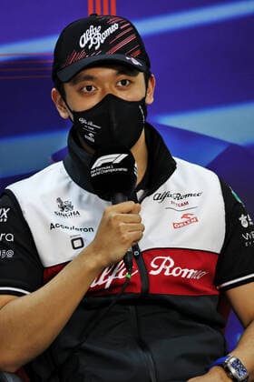 ZHOU Guanyu (chi), Alfa Romeo F1 Team ORLEN C42, portrait press conference, PK, Pressekonferenz during the Formula 1 Gulf Air Bahrain Grand Prix 2022, 1st round of the 2022 FIA Formula One World Championship, WM, Weltmeisterschaft on the Bahrain International Circuit, from March 18 to 20, 2022 in Sakhir, Bahrain - F1 - BAHRAIN GRAND PRIX 2022 DPPI Panoramic 016A3883