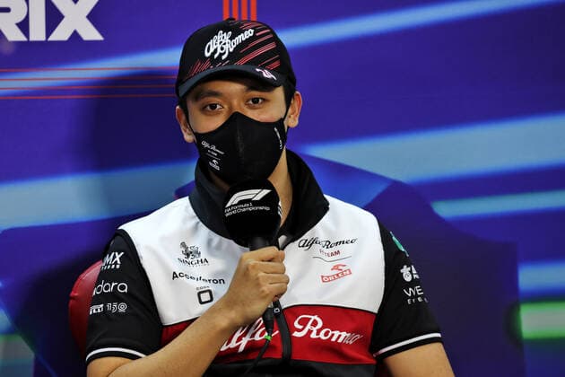 ZHOU Guanyu (chi), Alfa Romeo F1 Team ORLEN C42, portrait press conference, PK, Pressekonferenz during the Formula 1 Gulf Air Bahrain Grand Prix 2022, 1st round of the 2022 FIA Formula One World Championship, WM, Weltmeisterschaft on the Bahrain International Circuit, from March 18 to 20, 2022 in Sakhir, Bahrain - F1 - BAHRAIN GRAND PRIX 2022 DPPI Panoramic 016A3870