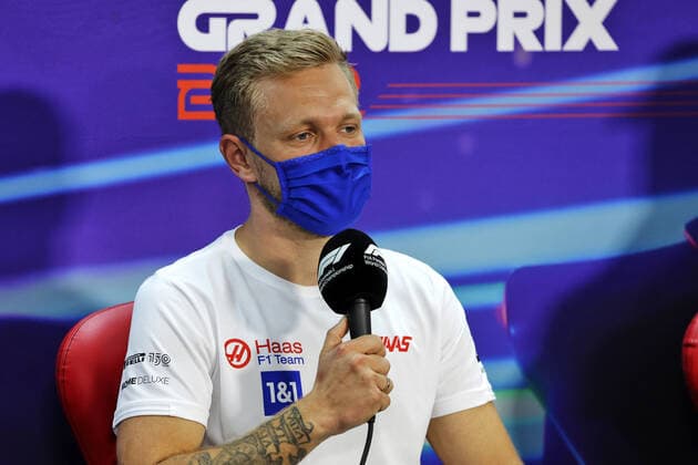 MAGNUSSEN Kevin (den), Haas F1 Team VF-22 Ferrari, portrait press conference, PK, Pressekonferenz during the Formula 1 Gulf Air Bahrain Grand Prix 2022, 1st round of the 2022 FIA Formula One World Championship, WM, Weltmeisterschaft on the Bahrain International Circuit, from March 18 to 20, 2022 in Sakhir, Bahrain - F1 - BAHRAIN GRAND PRIX 2022 DPPI Panoramic 016A4148