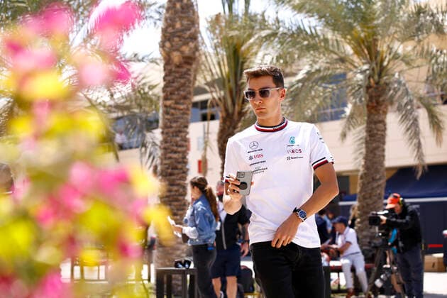 63 George Russell GBR, Mercedes AMG Petronas F1 Team , F1 Grand Prix of Bahrain at Bahrain International Circuit on March 18, 2022 in Sakhir, Bahrain Photo by HOCH ZWEI Sakhir Bahrain