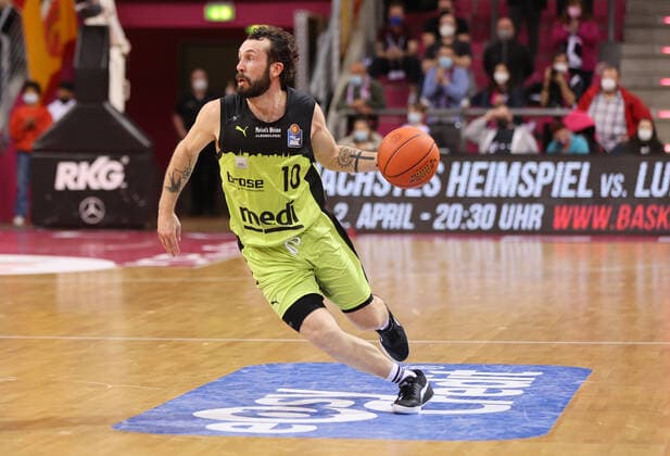 Bonn, Germany 18 03 2022, Telekom Dome, Basketball Bundesliga, 26 Matchday, BBL, Telekom Baskets Bonn vs Medi Bayreuth, Bastian Doreth Bayreuth in action