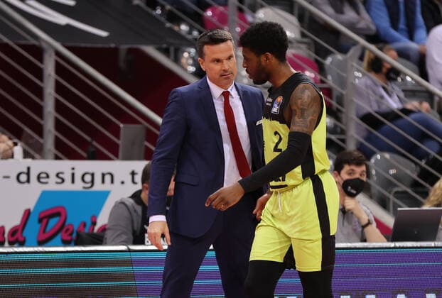 Bonn, Germany 18 03 2022, Telekom Dome, Basketball Bundesliga, 26 Matchday, BBL, Telekom Baskets Bonn vs Medi Bayreuth, Head Coach Raoul Korner Bayreuth , Sacar Anim Bayreuth