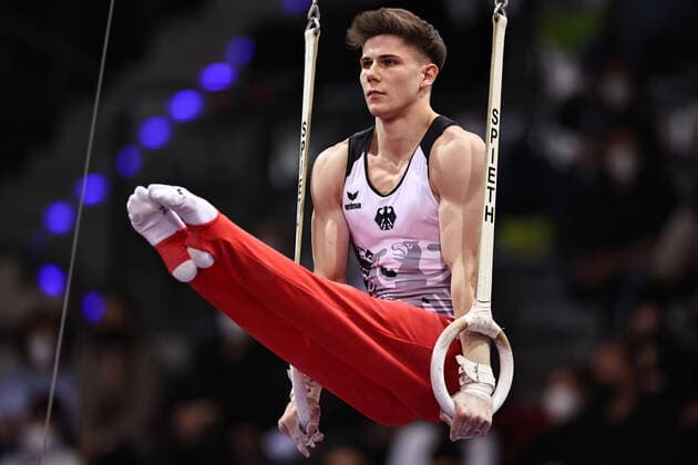 Bilder des Jahres 2022, Sport 03 März Sport Themen der Woche KW11 Sport Bilder des Tages Dario Sissakis, GER, during team challenge at 2022 DTB-Pokal in Stuttgart; 18 03 2022; *** Dario Sissakis, GER, during team challenge at 2022 DTB Pokal in Stuttgart 18 03 2022 
