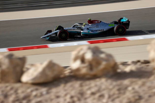 44 Lewis Hamilton GBR, Mercedes AMG Petronas F1 Team , F1 Grand Prix of Bahrain at Bahrain International Circuit on March 19, 2022 in Sakhir, Bahrain Photo by HOCH ZWEI Sakhir Bahrain