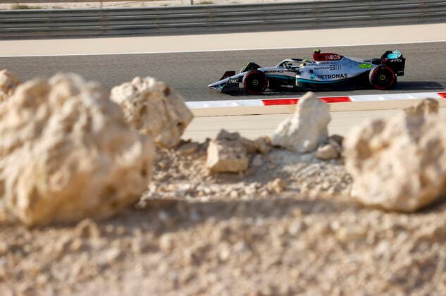 44 Lewis Hamilton GBR, Mercedes AMG Petronas F1 Team , F1 Grand Prix of Bahrain at Bahrain International Circuit on March 19, 2022 in Sakhir, Bahrain Photo by HOCH ZWEI Sakhir Bahrain