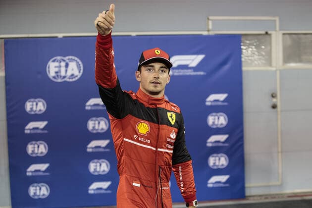 LECLERC Charles (mco), Scuderia Ferrari F1-75, portrait pole position during the Formula 1 Gulf Air Bahrain Grand Prix 2022, 1st round of the 2022 FIA Formula One World Championship, WM, Weltmeisterschaft on the Bahrain International Circuit, from March 18 to 20, 2022 in Sakhir, Bahrain - F1 - BAHRAIN GRAND PRIX 2022 DPPI Panoramic  00122004__R5_0432A