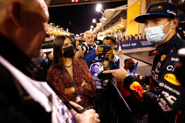 1 Max Verstappen NLD, Oracle Red Bull Racing with his girlfriend Kelly Piquet, F1 Grand Prix of Bahrain at Bahrain International Circuit on March 19, 2022 in Sakhir, Bahrain Photo by HOCH ZWEI Sakhir Bahrain