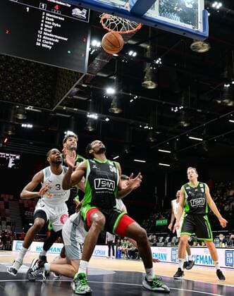 19 03 2022 Basketball Season 2021 2022 2 Bundesliga Pro A 30 Matchday Nürnberg Falcons Basketball Club NBC Römerstrom Gladiators Trier Antonio Lee AJ Davis Jr 3, Nürnberg Falcons BC NBC Austin Jermaine Wiley 50, Römerstrom Gladiators Trier