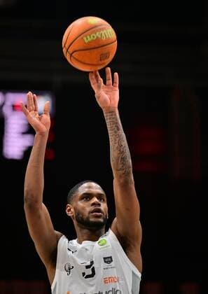 19 03 2022 Basketball Season 2021 2022 2 Bundesliga Pro A 30 Matchday Nürnberg Falcons Basketball Club NBC Römerstrom Gladiators Trier Antonio Lee AJ Davis Jr 3, Nürnberg Falcons BC NBC