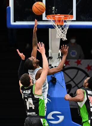 19 03 2022 Basketball Season 2021 2022 2 Bundesliga Pro A 30 Matchday Nürnberg Falcons Basketball Club NBC Römerstrom Gladiators Trier Antonio Lee AJ Davis Jr 3, Nürnberg Falcons BC NBC Brody Clarke 14, Römerstrom Gladiators Trier