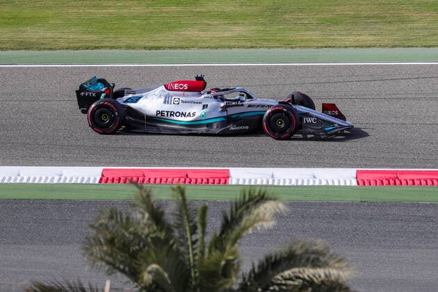 FORMULA 1 GULF AIR BAHRAIN GRAND PRIX 2022, 19 03 2022 Bahrain International Circuit, Sakhir, Bahrain on 19 March 2022 George Russell 63 (GBR), Mercedes W13 during the FORMULA 1 GULF AIR BAHRAIN GRAND PRIX 2022, Phil Duncan Editorial Use Only Copyright: xPhilxDuncanx ESM-0409-0056
