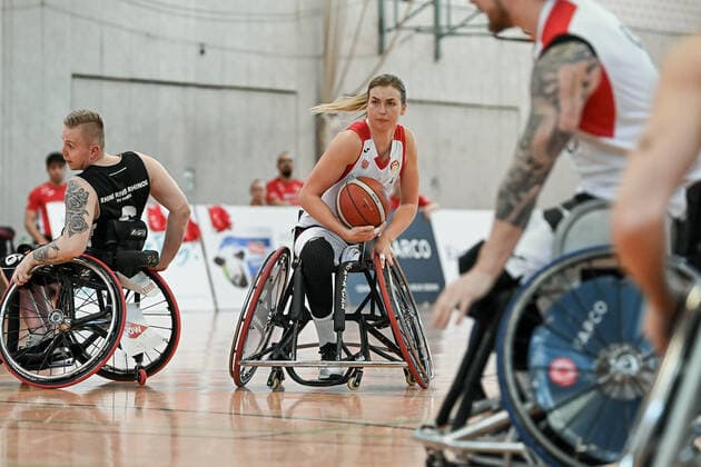 1 Wheelchair Basketball Bundesliga, RBC Koeln99ers vs Rhine River Rhinos, 19 03 2022 Hillevi Hansson RBC Koeln99ers 4 , 1 Wheelchair Basketball Bundesliga, RBC Koeln99ers vs Rhine River Rhinos on 19 03 2022 in Sporthalle Bergischer Ring, in Cologne North Rhine Westphalia Copyright: xBEAUTIFULxSPORTS Mueller-Laschetx