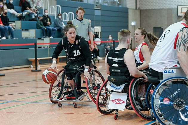 1 Wheelchair Basketball Bundesliga, RBC Koeln99ers vs Rhine River Rhinos, 19 03 2022 Arinn Young Rhine River Rhinos 24 , 1 Wheelchair Basketball Bundesliga, RBC Koeln99ers vs Rhine River Rhinos on 19 03 2022 in Sporthalle Bergischer Ring, in Cologne North Rhine Westphalia Copyright: xBEAUTIFULxSPORTS Mueller-Laschetx