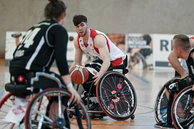1 Wheelchair Basketball Bundesliga, RBC Koeln99ers vs Rhine River Rhinos, 19 03 2022 Thomas Reier RBC Koeln99ers 27 , 1 Wheelchair Basketball Bundesliga, RBC Koeln99ers vs Rhine River Rhinos on 19 03 2022 in Sporthalle Bergischer Ring, in Koeln Nordrhein Westfalen Copyright: xBEAUTIFULxSPORTS Mueller-Laschetx