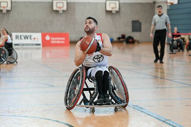 1 Wheelchair Basketball Bundesliga, RBC Koeln99ers vs Rhine River Rhinos, 19 03 2022 Umut Akbay RBC Koeln99ers 10 , 1 Wheelchair Basketball Bundesliga, RBC Koeln99ers vs Rhine River Rhinos on 19 03 2022 in Sporthalle Bergischer Ring, in Cologne North Rhine Westphalia Copyright: xBEAUTIFULxSPORTS Mueller-Laschetx