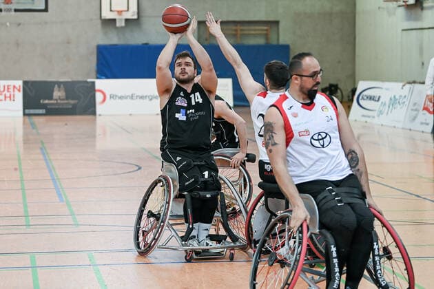 1 Wheelchair Basketball Bundesliga, RBC Koeln99ers vs Rhine River Rhinos, 19 03 2022 Matthias Guentner Rhine River Rhinos 14 , 1 Wheelchair Basketball Bundesliga, RBC Koeln99ers vs Rhine River Rhinos on 19 03 2022 in Sporthalle Bergischer Ring, in Koeln Nordrhein Westfalen Copyright: xBEAUTIFULxSPORTS Mueller-Laschetx