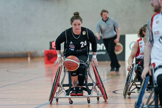 1 Wheelchair Basketball Bundesliga, RBC Koeln99ers vs Rhine River Rhinos, 19 03 2022 Arinn Young Rhine River Rhinos 24 , 1 Wheelchair Basketball Bundesliga, RBC Koeln99ers vs Rhine River Rhinos on 19 03 2022 in Sporthalle Bergischer Ring, in Cologne North Rhine Westphalia Copyright: xBEAUTIFULxSPORTS Mueller-Laschetx
