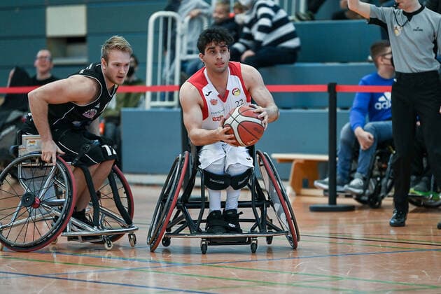1 Wheelchair Basketball Bundesliga, RBC Koeln99ers vs Rhine River Rhinos, 19 03 2022 Paul Jachmich RBC Koeln99ers 22 , 1 Wheelchair Basketball Bundesliga, RBC Koeln99ers vs Rhine River Rhinos on 19 03 2022 in Sporthalle Bergischer Ring, in Cologne North Rhine Westphalia Copyright: xBEAUTIFULxSPORTS Mueller-Laschetx