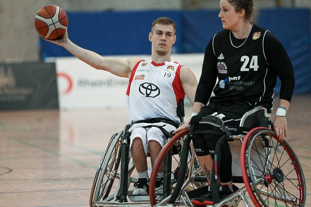 1 Wheelchair Basketball Bundesliga, RBC Koeln99ers vs Rhine River Rhinos, 19 03 2022 Alexander Keiser RBC Koeln99ers 19 , 1 Wheelchair Basketball Bundesliga, RBC Koeln99ers vs Rhine River Rhinos on 19 03 2022 in Sporthalle Bergischer Ring, in Cologne North Rhine Westphalia Copyright: xBEAUTIFULxSPORTS Mueller-Laschetx