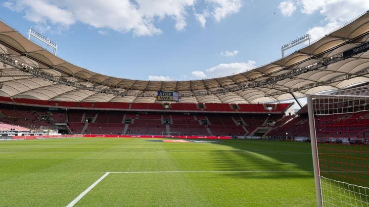 Stadium, Indoor, Indoor, VfB Stuttgart vs FC Augsburg, Football, Men, 1 Bundesliga, 27 Matchday, Season 21 22 GER, 19 03 2022, DFL REGULATES PROHIBIT ANY USE OF PHOTOGRAPHS AS IMAGE SEQUENCES AND OR QUASI VIDEO, VfB Stuttgart vs FC Augsburg, Football, Men, 1 Bundesliga, 27 Matchday, Season 21 22 GER, 19 03 2022 Stuttgart Copyright: xWolfgangxFrank Eibner-Pressefotox EP_EER