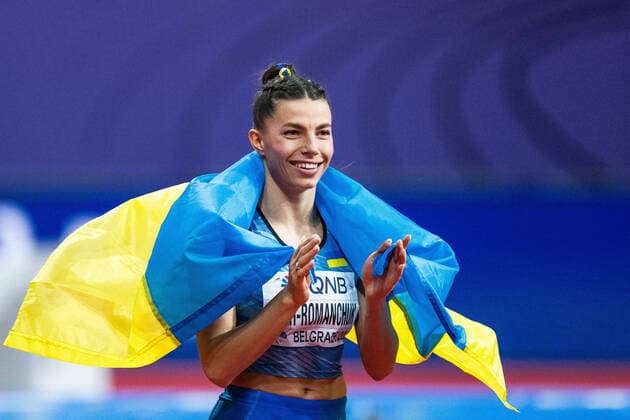 Bilder des Jahres 2022, Sport 03 März Sport Themen der Woche KW11 220320 Maryna Bekh-Romanchuk of Ukraine celebrate after women?s triple jump final during day three of the World Athletics Indoor Championships on March 20, 2022 in Belgrade. Photo: Mathias Bergeld BILDBYRAN kod MB MB0361 bbeng friidrott athletics friidrett iaaf iaaf world indoor championships World Athletics Indoor Championships vm friidrotts-vm friidrotts-vm 2022 friidretts-vm friidretts-vm 2022 innendors innendors-vm inomhus inomhus-vm ivm day 3 jubel *** 220320 Maryna Bekh Romanchuk of Ukraine celebrate after womens triple jump final during day three of the World Athletics Indoor Championships on March 20, 2022 in Belgrade Photo Mathias Bergeld BILDBYRAN kod MB MB0361 bbeng athletics athletics athletics iaaf iaaf world indoor championships World Athletics Indoor Championships world cup athletics world cup athletics world cup 2022 athletics world cup athletics world cup 2022 indoor indoor world indoor indoor world cup world cup ivm day 3 cheers,  Copyright: MATHIASxBERGELD BB220320MB026