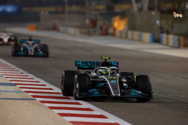 44 Lewis Hamilton GBR, Mercedes AMG Petronas F1 Team , F1 Grand Prix of Bahrain at Bahrain International Circuit on March 20, 2022 in Sakhir, Bahrain Photo by HOCH ZWEI Sakhir Bahrain