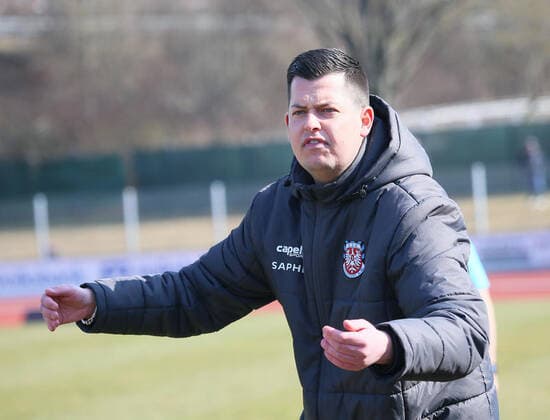 Soccer Regionalliga Suedwest 2021 2022 29 Matchday TSG Balingen FSV Frankfurt 19 03 2022 Coach Tim Goerner FSV Frankfurt