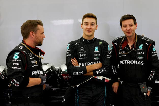 63 George Russell GBR, Mercedes AMG Petronas F1 Team , F1 Grand Prix of Bahrain at Bahrain International Circuit on March 20, 2022 in Sakhir, Bahrain Photo by HOCH ZWEI Sakhir Bahrain