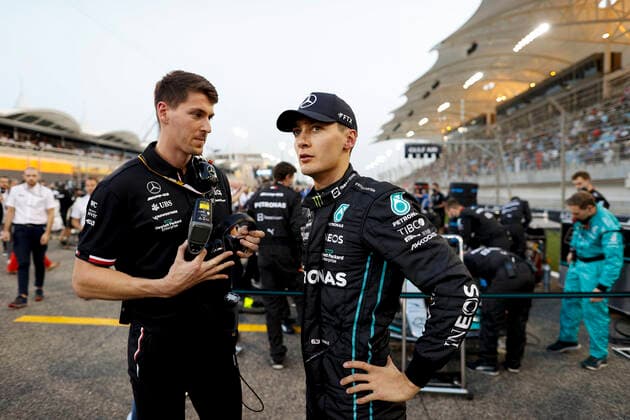 63 George Russell GBR, Mercedes AMG Petronas F1 Team , F1 Grand Prix of Bahrain at Bahrain International Circuit on March 20, 2022 in Sakhir, Bahrain Photo by HOCH ZWEI Sakhir Bahrain