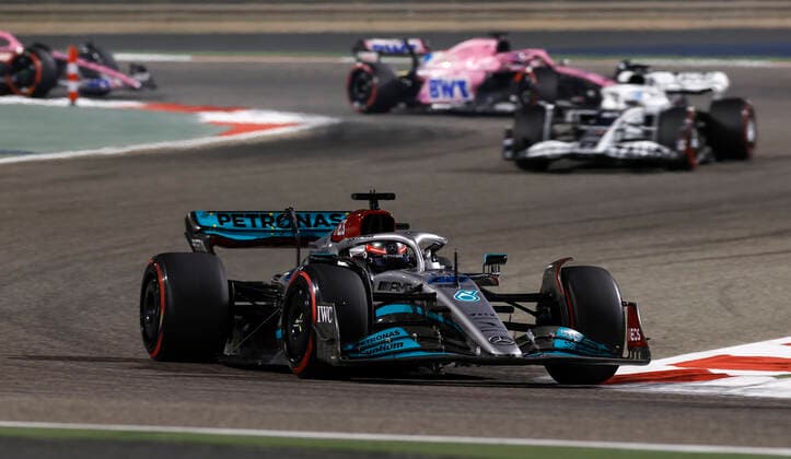 63 George Russell GBR, Mercedes AMG Petronas F1 Team , F1 Grand Prix of Bahrain at Bahrain International Circuit on March 20, 2022 in Sakhir, Bahrain Photo by HOCH ZWEI Sakhir Bahrain