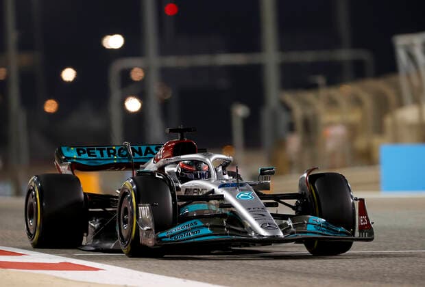 63 George Russell GBR, Mercedes AMG Petronas F1 Team , F1 Grand Prix of Bahrain at Bahrain International Circuit on March 20, 2022 in Sakhir, Bahrain Photo by HOCH ZWEI Sakhir Bahrain