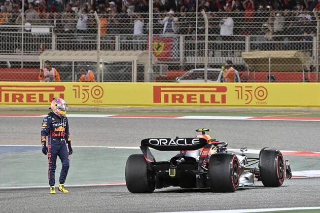 11 Sergio Perez MEX, Oracle Red Bull Racing retires from race, F1 Grand Prix of Bahrain at Bahrain International Circuit on March 20, 2022 in Sakhir, Bahrain Photo by HOCH ZWEI Sakhir Bahrain