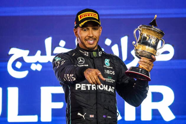 44 Lewis Hamilton GBR, Mercedes AMG Petronas F1 Team , F1 Grand Prix of Bahrain at Bahrain International Circuit on March 20, 2022 in Sakhir, Bahrain Photo by HOCH ZWEI Sakhir Bahrain