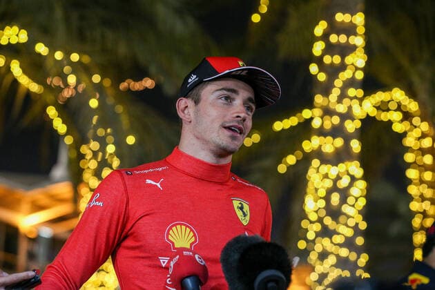 FORMULA 1 GULF AIR BAHRAIN GRAND PRIX 2022, 20 03 2022 Bahrain International Circuit, Sakhir, Bahrain on 20 March 2022 Charles Leclerc 16 (MON), Scuderia Ferrari F1-75 winner media interview during the FORMULA 1 GULF AIR BAHRAIN GRAND PRIX 2022, Phil Duncan Editorial Use Only Copyright: xPhilxDuncanx ESM-0412-0026