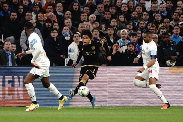 Calvin Stengs (OGC Nice) FOOTBALL : Olympique de Marseille vs OGC Nice - Ligue 1 Uber Eats - Marseille - 20 03 2021 NorbertScanella Panoramic 