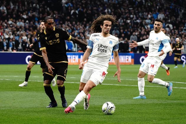 Matteo Guendouzi (Olympique de Marseille) - Pablo Rosario (OGC Nice) FOOTBALL : Olympique de Marseille vs OGC Nice - Ligue 1 Uber Eats - Marseille - 20 03 2021 NorbertScanella Panoramic 
